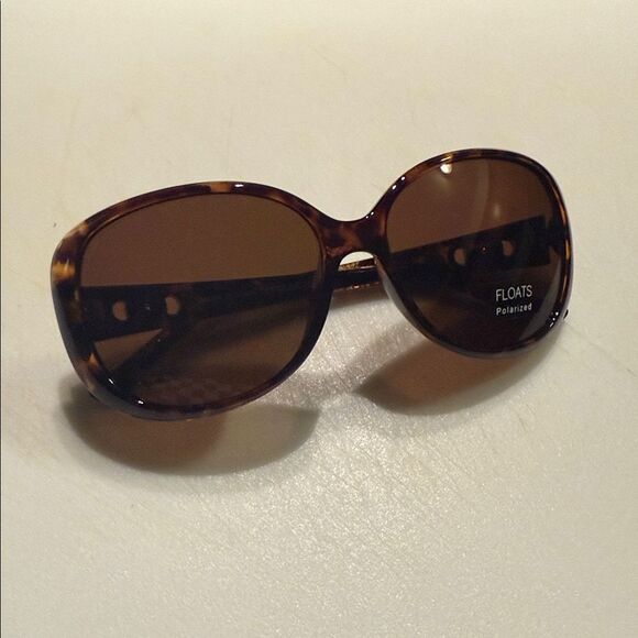 Tortoise Shell with Gold Design BRAND NEW - Brown Lens Polarized Sunglasses - Picture 1 of 4